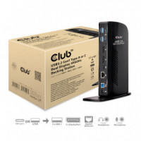 Docking Station CLUB 3D 4K 60HZ 6XUSB-A/1XUSB-B/2XDP/1XRJ45/3.5MM Negro (CSV-1460)