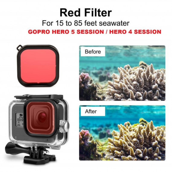 Filtro Rojo Compatible Cámara de Acción Hero 5 Session/hero 4 Session  PULUZ