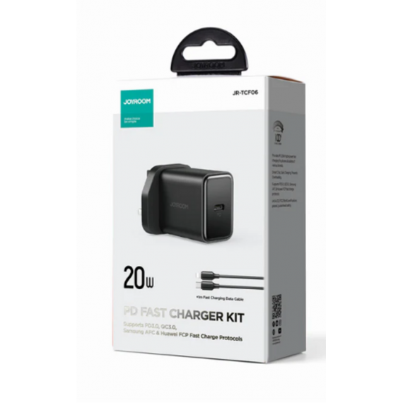 Cargador JOYROOM 20W Pd Fast Charger JR-TCF06 Negro
