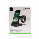 Base de Carga BELKIN Wireless para Apple Watch + Iphone 1A/2.4A Negro (F8J237VFB)
