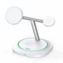Base de Carga DUZZONA 3 en 1 con Magsafe 15W Carga Rápida W16-01 Blanco