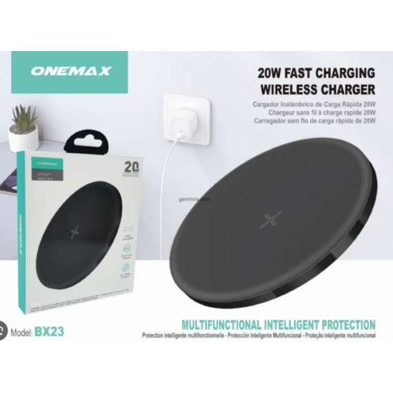 Base de Carga Inalámbrica ONEMAX 20W BX23 Negra