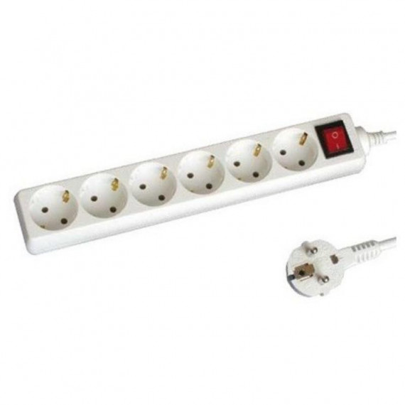 Regleta de 6 Enchufes con Interruptor 1,5M  GSC