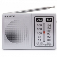 Radio SANYO Portátil de Bolsillo con Altavoz Plata KS108P