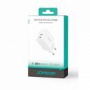 Cargador JOYROOM 20W Doble Puerto Usb-c (JR-TCF12) Blanco