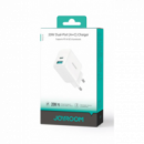 Cargador JOYROOM 20W Doble Puerto A+c JR-TCF21EU Blanco