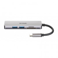 Hub D-LINK Usb-c a USB 3.0 HDMI Lector de Tarjetas Sd/microsd Gris (DUB-M530)