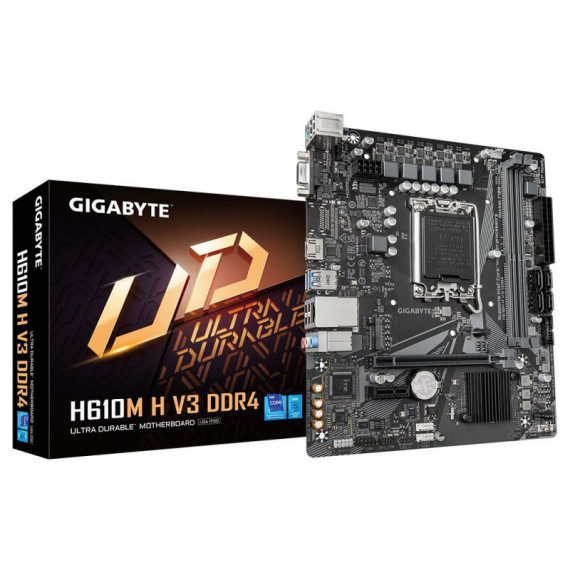 Placa Base GIGABYTE H610M H V3 DDR4 Socket 1700 2DDR4 M.2 Pcie VGA HDMI DVI Matx