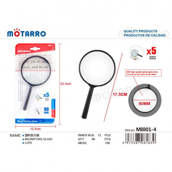 Lupa MOTARRO 90MM Negra (MI001-4)
