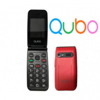 Móvil QUBO Neonw con Tecla Grande, Radio Fm, Sos, Cámara y BLUETOOTH - Rojo