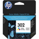 Cartucho de Tinta HP 302 Color Original para Deskjet Officejet 3800 Series (165 Páginas) (F6U65AE)