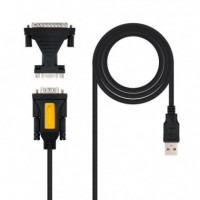 Cable Adaptador NANOCABLE USB 2.0 Tipo a Macho a Serie RS232 (DB9) 1.8M