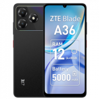Smartphone ZTE Blade A36 4/64, Pantalla Hd+ de 6.75", Batería de 5000MAH, Procesador Octa-core, Nebula Negro