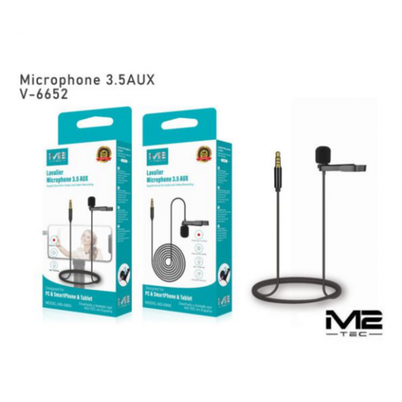 Micrófono con Cable M2 3.5MM Aux para Pc, Smartphone y Tablet (M2-0905)  M2 TEC