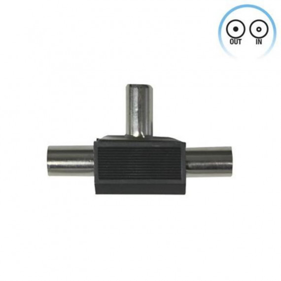 Adaptador Inductivo de TV SEVENON (1 MACHO/2 Hembras) Negro