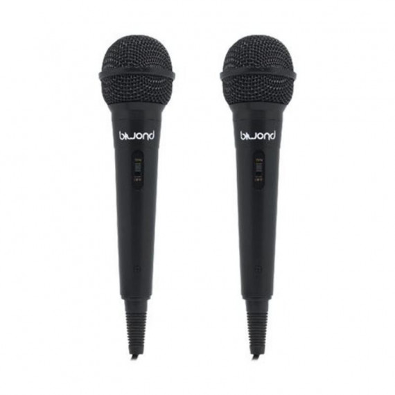 Pack 2 Micrófonos con Cable BIWOND ST12 para Karaoke Jack 6.3MM