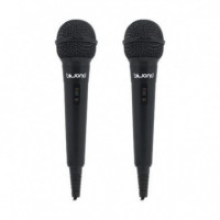 Pack 2 Micrófonos con Cable BIWOND ST12 para Karaoke Jack 6.3MM