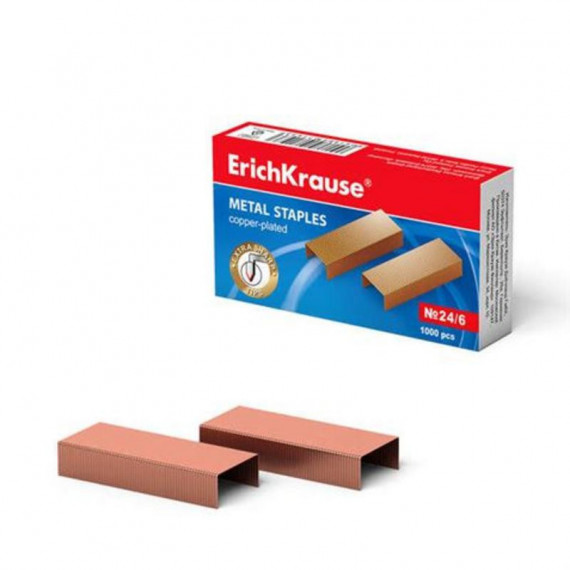 Grapas 24/6 de Cobre Erich Krause, Caja de 1000 Unidades  ERICH KRAUSE