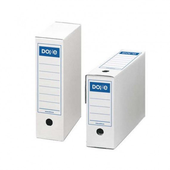 Caja de Cartón para Archivo Definitivo DOHE Folio, 255X355X100 Mm, Blanco