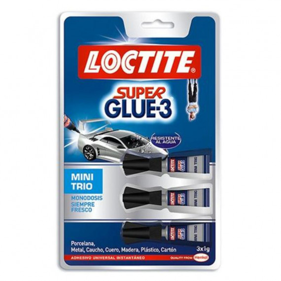 Adhesivo Universal Instantáneo LOCTITE SUPERGLUE-3 Mini Trio