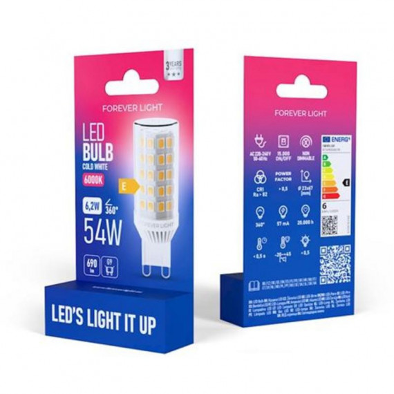 Bombilla Led G9 6.2W 690 Lúmenes Luz Fría 6000K FOREVER