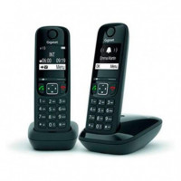 Teléfono Inalámbrico GIGASET AS690 Duo Negro con Manos Libres
