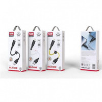 Cable de Carga Rápida USB a Lightning XO NB247 6A 25CM con Clip Negro