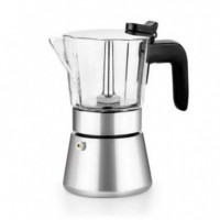 Cafetera Italiana BRA Flavour de Acero Inoxidable para 6 Tazas