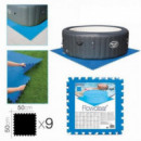 Alfombra Protectora para Piscinas BESTWAY (9 Unidades, 50X50 Cm Cada Una)