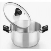 Cacerola MONIX Elite de Acero Inoxidable con Tapa de Vidrio 22CM - Guanxe Atlantic Marketplace