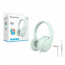 Auriculares Infantiles CONCEPTRONIC Plegables con Micrófono 3.5MM Verde Claro (PARRIS04GT)