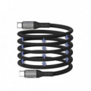 Cable Usb-c a Usb-c Magnético MAXLIFE de Nylon 100W 1 Metro Negro