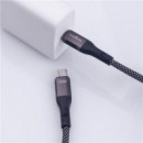 Cable Usb-c a Usb-c Magnético MAXLIFE de Nylon 100W 1 Metro Negro