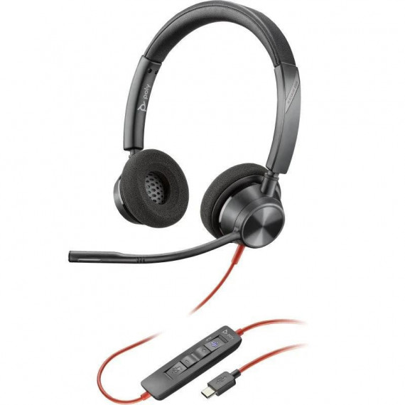 Auricular con Micrófono POLY Blackwire 3320 Binaural Usb-c + Adaptador Usb-a