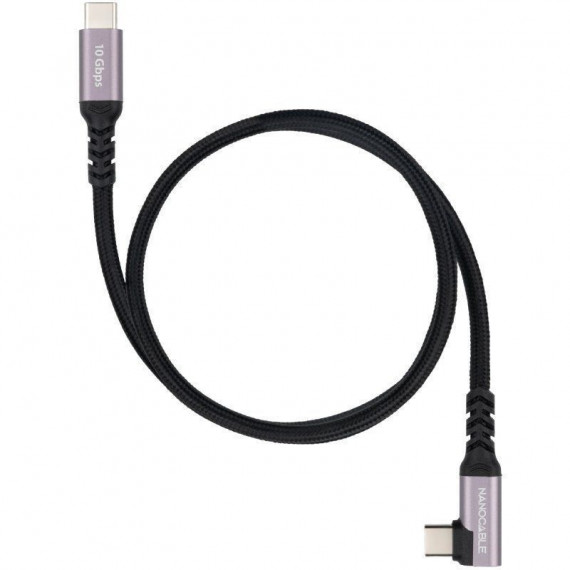 NANOCABLE Cable Usb-c/m Acodado a Usb-c/m 3.2 GEN2 10GBPS 100W/5A 4K/60HZ 1M Negro (10.01.4701)
