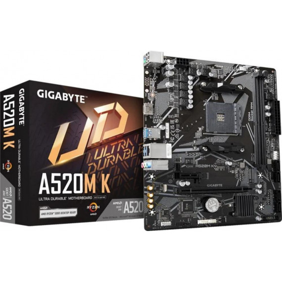 Placa Base GIGABYTE GA-A520M-K Amd AM4 HDMI + VGA Micro ATX