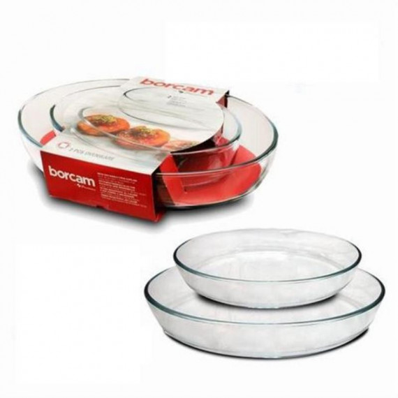 Pack de 2 Bandejas para Horno Ovaladas de Cristal Borcam Paşabahçe  PASABAHCE