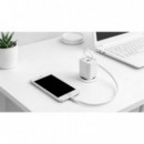 Cargador de Pared MARS GAMING Retráctil Gan 65W Usb-a/c Blanco (MDGAN65RW)