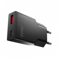 Cargador de Pared MARS GAMING Ultracompacto Gan 30W Pd 3.0 Usb-a/c Negro (MDGAN30)