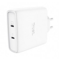 Cargador de Pared TRUST Maxo Gan Pd 3.0 100W 2XUSB-C Blanco (25528)