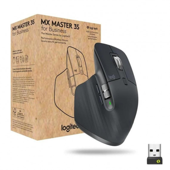 Ratón Inalámbrico LOGITECH Mx Master 3S Business, 8000 Dpi, 7 Botones, Grafito