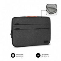 Funda SUBBLIM Air Padding 360 14 Pulgadas Gris (SUBLS-AP36001)