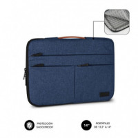 Funda SUBBLIM Air Padding 360 para Portátil 13.3"-14" Azul (SUBLS-AP36003)