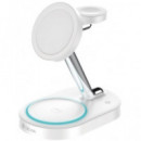 DEVIA Base Carga Inalambrica 3 en 1 Iphone/watch/airpods 15W Carga Magnetica Blanca