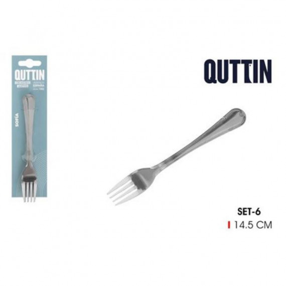 Set de 6 Tenedores de Postre QUTTIN Serie Sofía 1.5MM