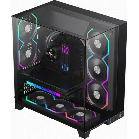Caja Gaming Mid-tower Panorámica Gamemax Infinity Micro-atx Negra  GM