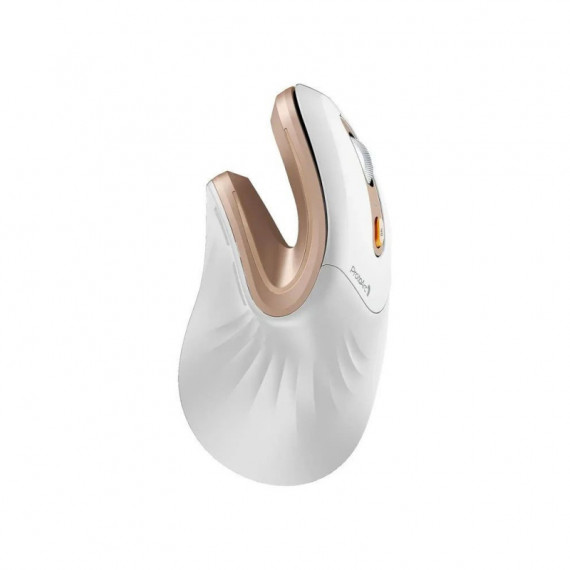 Ratón Mini Vertical Ergonómico PROTOARC EM11 Nl BLUETOOTH 5.0 Usb-c 2400DPI Blanco/dorado (CP016807)