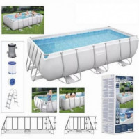 Piscina Rectangular BESTWAY Steel Pro Max con Bomba de Filtrado 404X201X100 Cm