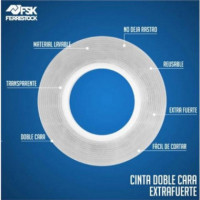 Cinta Doble Cara Reutilizable Fontastock, 20MM X 3M X 1MM Transparente  FONTASTOCK