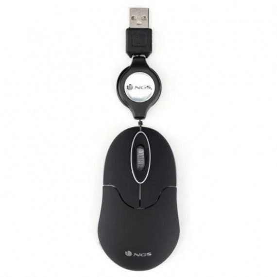 Ratón NGS Sinblack USB óptico Retráctil Negro